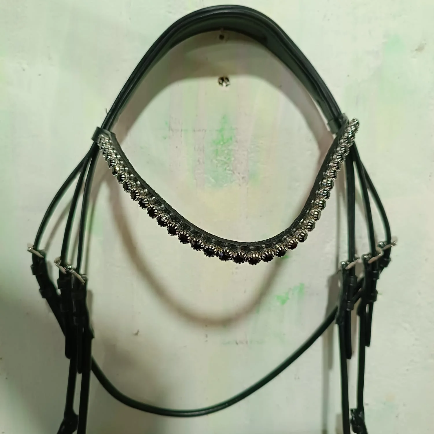 Luxury Equestrian Horse Soft Padded Bridle With Crystal Chain And ...