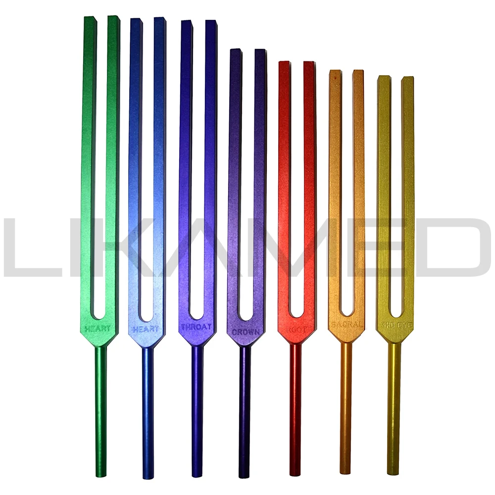 Coloured Solfeggio Body Tuning Forks Set Of 6 Pcs Packed With The