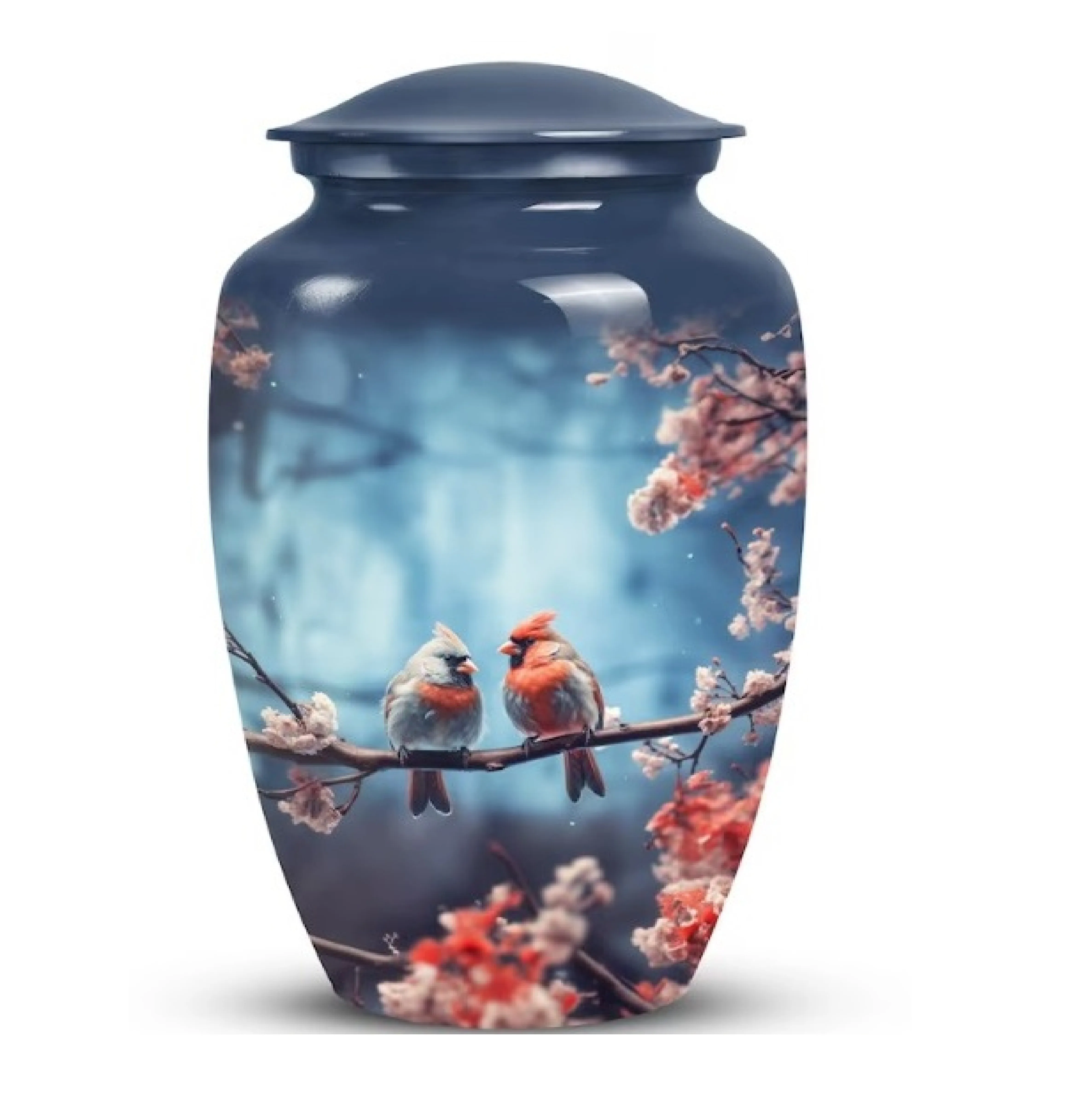 Beautiful Birds Aluminium Cremation Urns Funeral Accessories Metal Urns