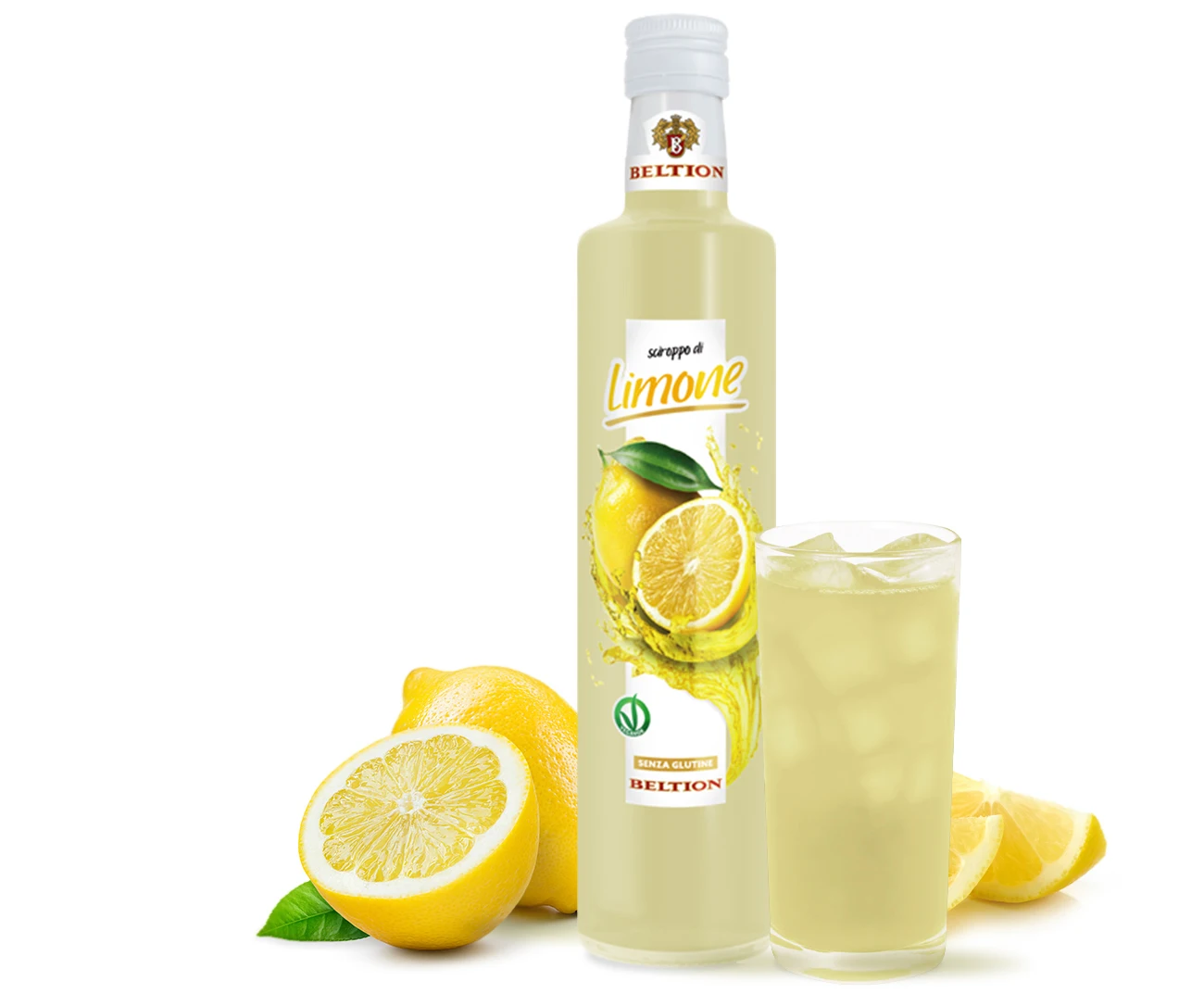 Premium Italian Lemon Syrup 500 Ml Veganok Certified To Be Diluted For Drinks For Cocktails Or