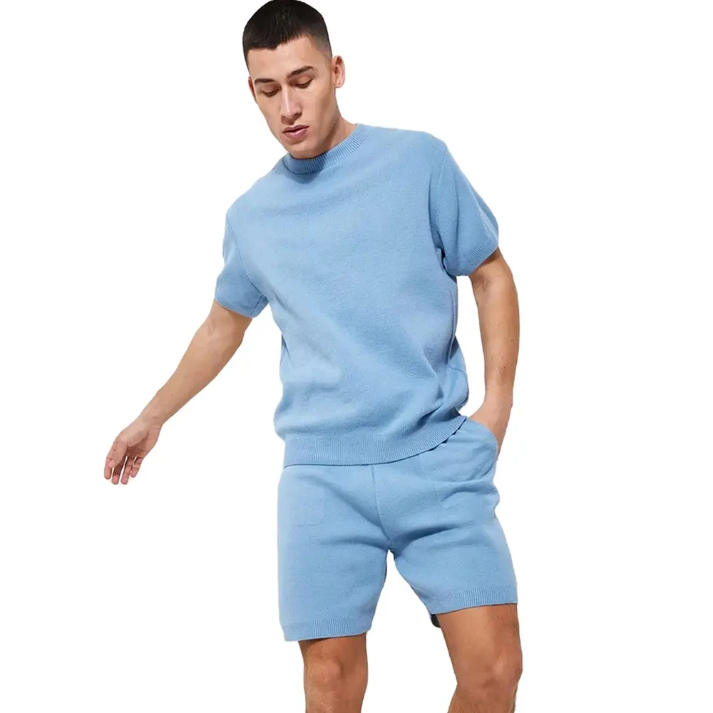 Wholesale Summer Wear New Design Men Casual Twin Sets Short Sleeve T