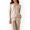 Fashion Style Wool Cashmere Long Sleeve Square Neck Jumper Women's Sweater