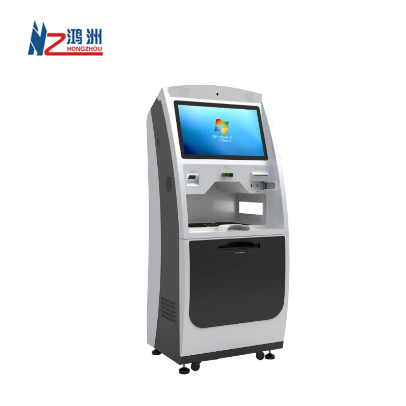 Interactive information self service kiosk with receipt printer and RFID card reader