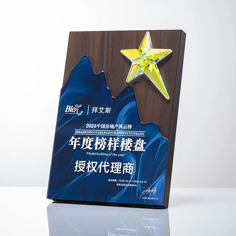 New style wood plaque champion league cup trophy with customized logo factory price manufacture