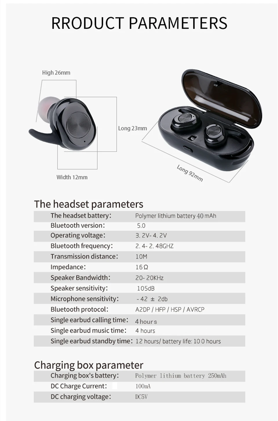 6mai J3s TWS Bluetooth Earphone Stereo Earbud Bluetooth Headset with Charging Pod Wireless Headphone for All Smart Phone - ANKUX.COM
