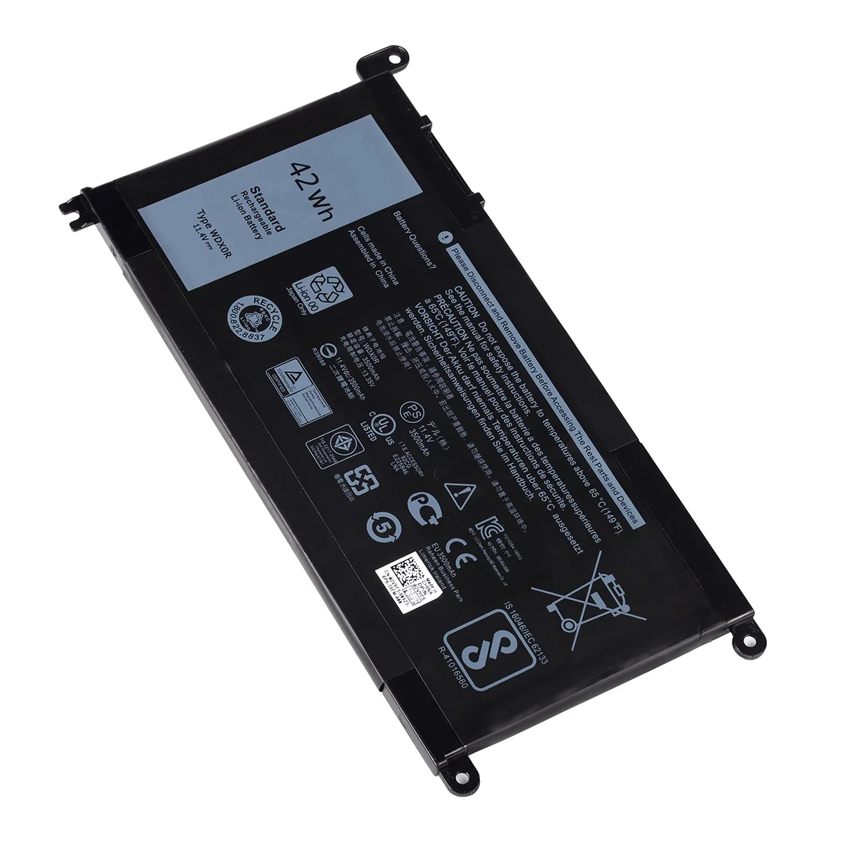 Wdxor Wdx0r 11.4v 3500mah (42wh) 3cell Genuine Laptop Battery For