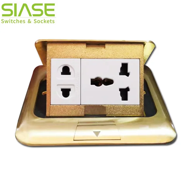 Waterproof Alloy Brass Pop Up Floor Outlet Mounted Universal Socket Box