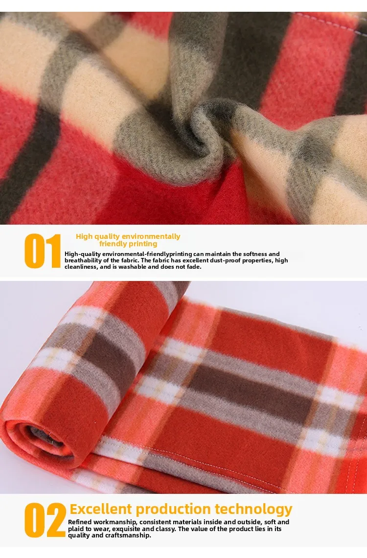 Tartan Throw Checked Large Polar Fleece Throw Warm Soft Blanket  for Your Beds Travel Legwarmers or Even Can Be Used Blanket