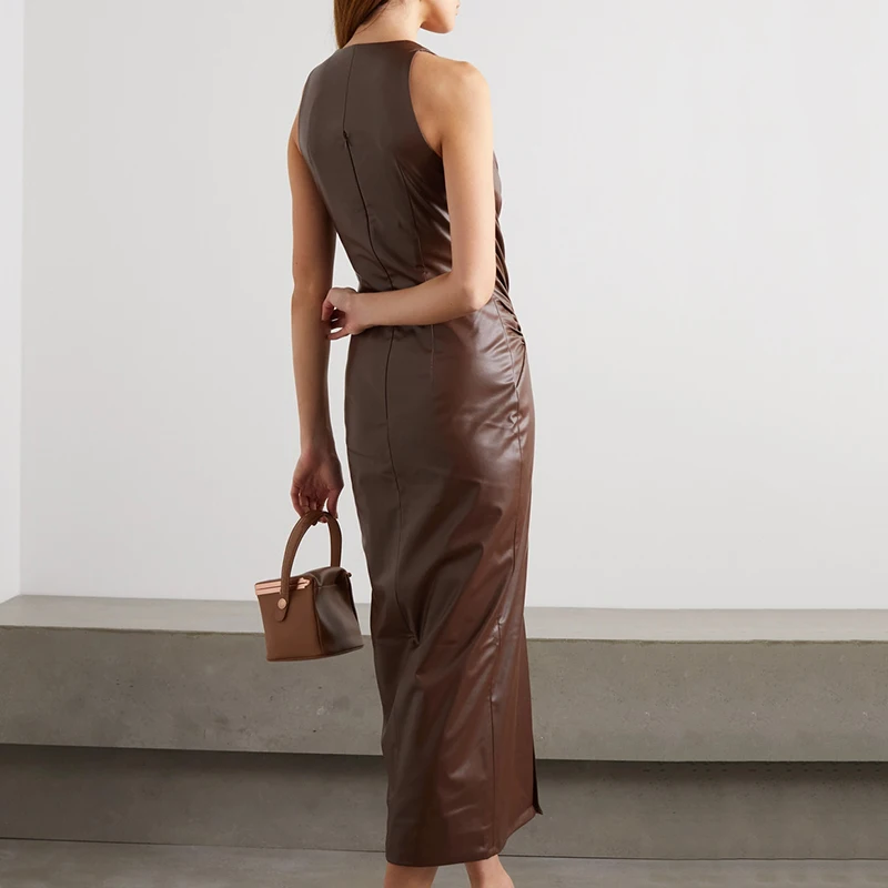 Brown Midi Dress Formal