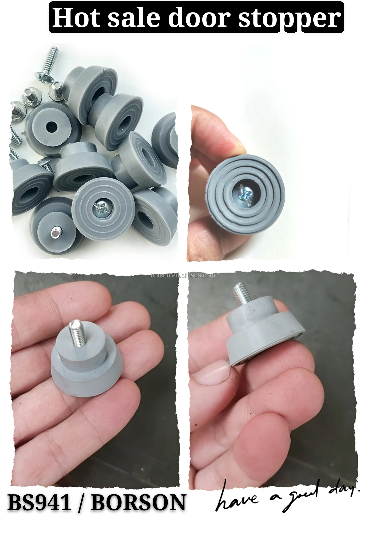 Universal High Quality Kick Down Door Stoppers Replacement Black Rubber