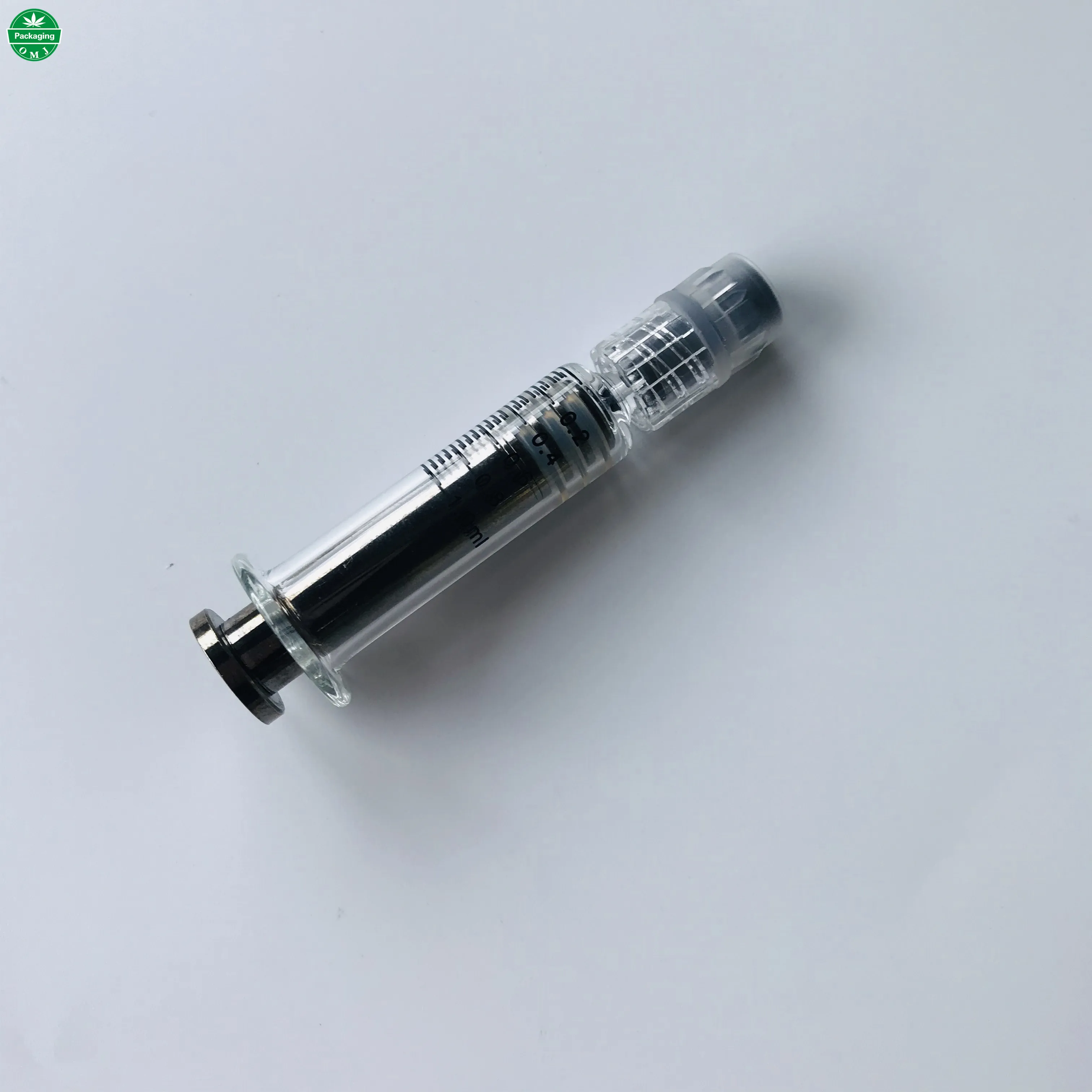disposable medical grade 1ml glass syringe with luer lock and metal rod