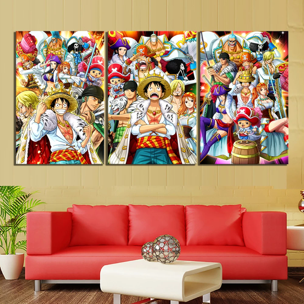 Drop Shipping 3 Pieces Straw Hat Pirate One Piece Anime Poster Canvas Art  Decorative Paintings For Home Decor Wall Art - Buy One Piece Anime Painting,Anime  Art,Canvas Painting Product on 