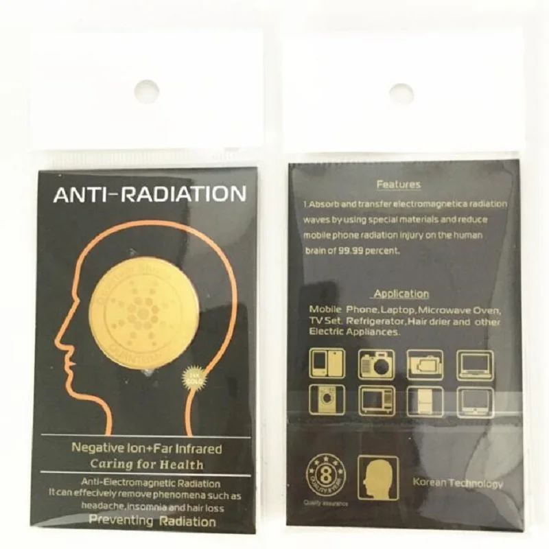 TPD 5pcs x 24K Gold Plated Anti Radiation Block Shield Stickers Choose Design 