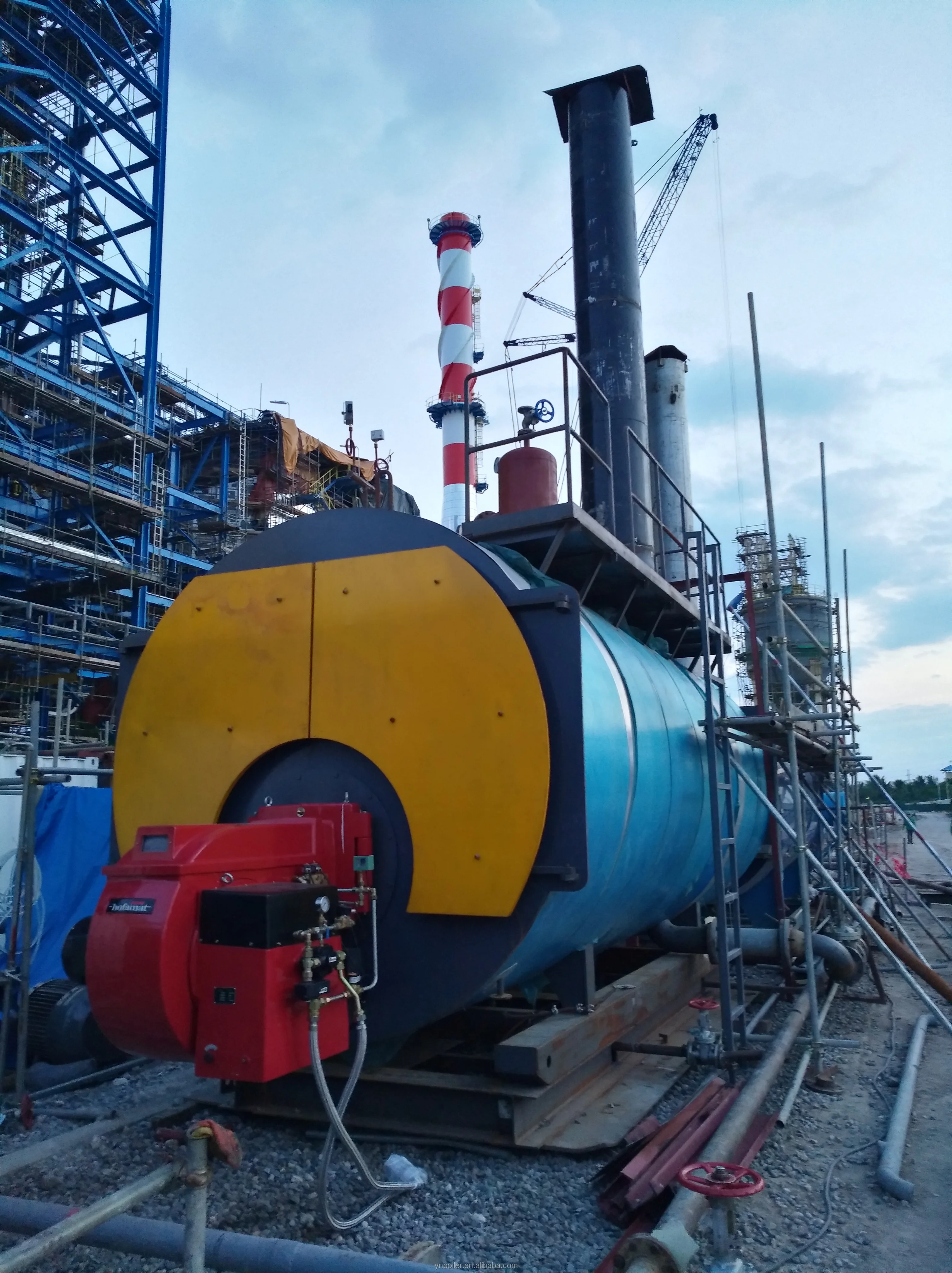 Gas Fired Hot Water Steam Boiler / Industrial Water Tube Boiler Single