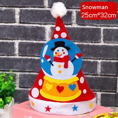 Diy Non-woven Felt Crafts Christmas Hat Promotional Christmas Snowman Hats For Kids Christmas