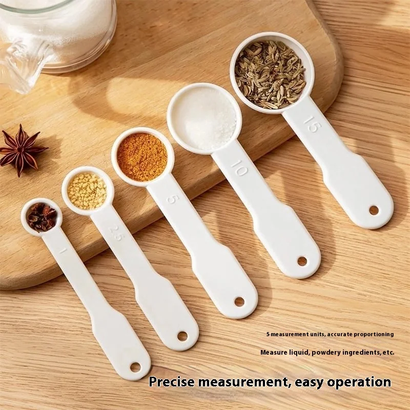 5-Piece Plastic Measuring Spoons Set 1g 2.5g 5g 10g 15g Gram Scoops for ...