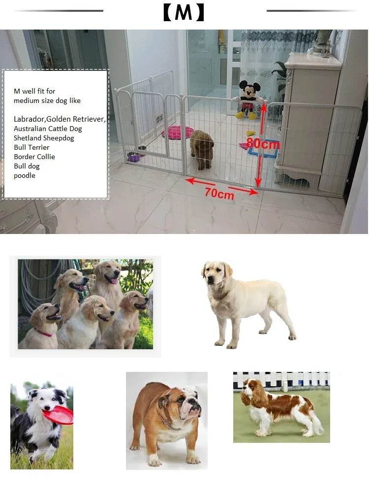 5 Sizes Galvanized Iron 6-panels Heavy Duty Playpen Dog Outdoor Play Pen 170105