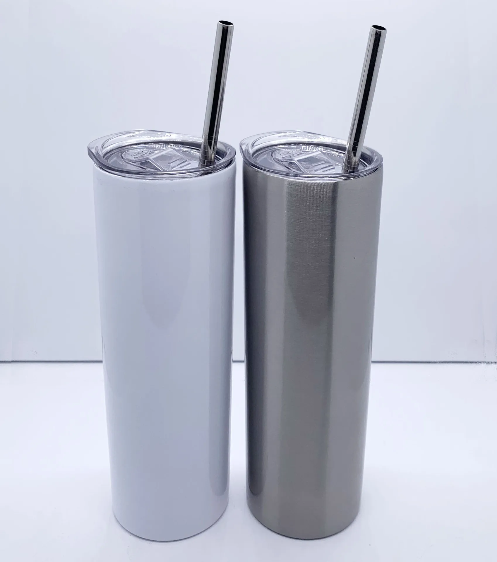 Metal Straw Double Wall Insulated Stainless Steel 20 Oz Skinny Tumbler ...