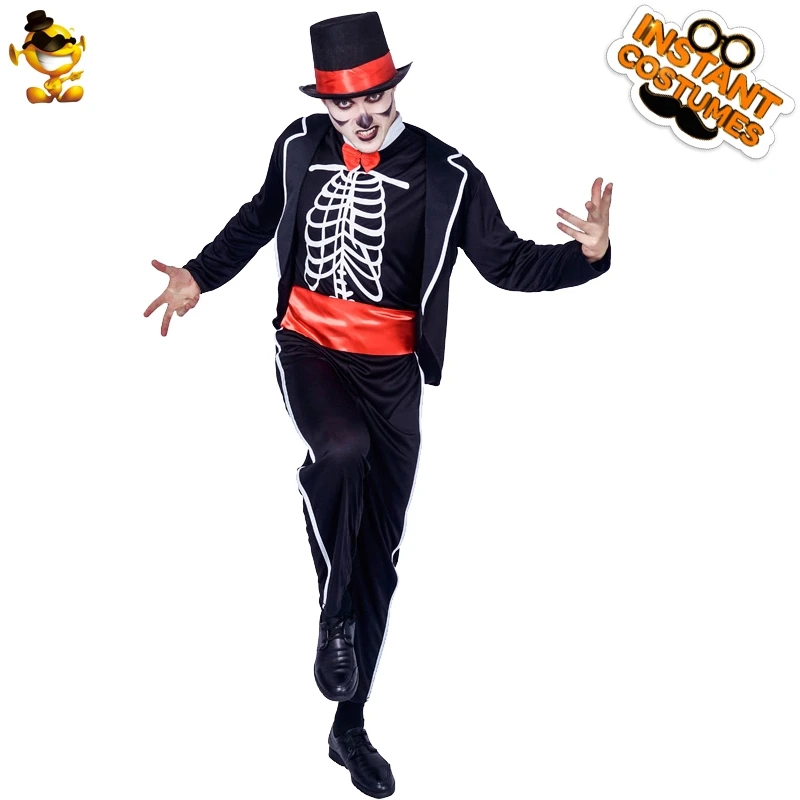 Wholesales Cosplay Adult Scary Skeleton Costume Halloween Cos Dress ...