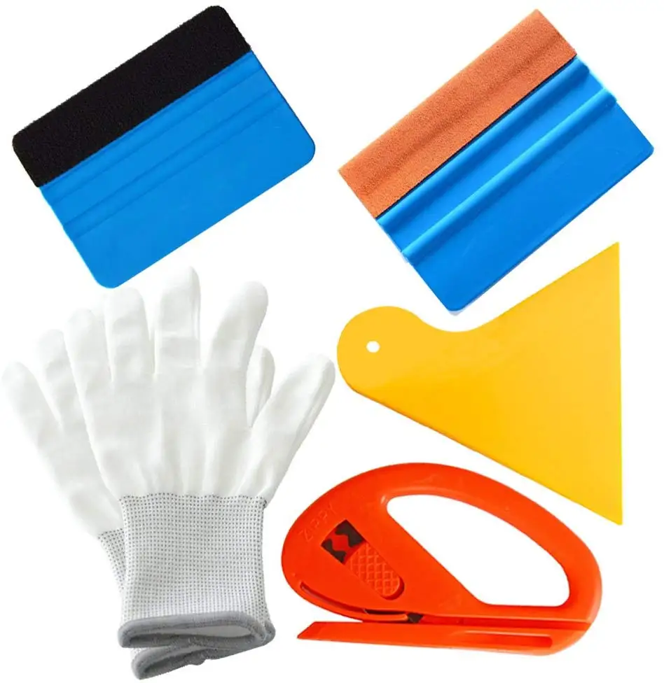 Car Vinyl Wrap Tool Kit With Felt Squeegee Edge Trimmer Squeegee Knife