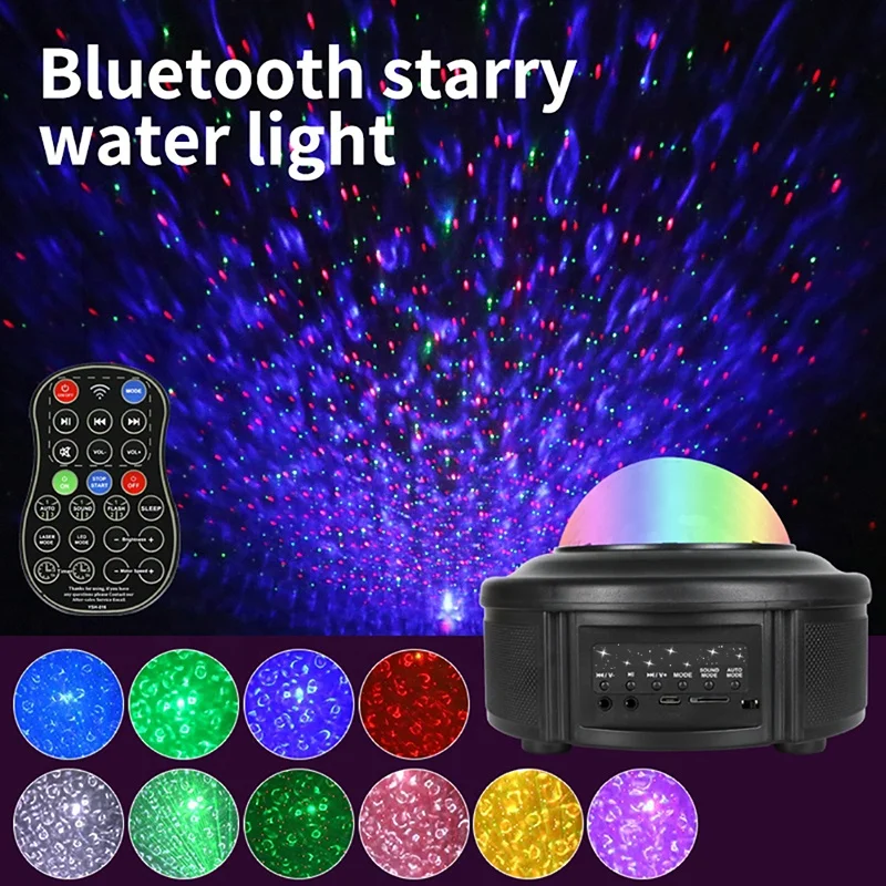 Biumart 2020 New Upgrade Amazon Night Light Projector Ocean Wave Star Night Light with Bluetooth Music Speaker for Baby Bedroom