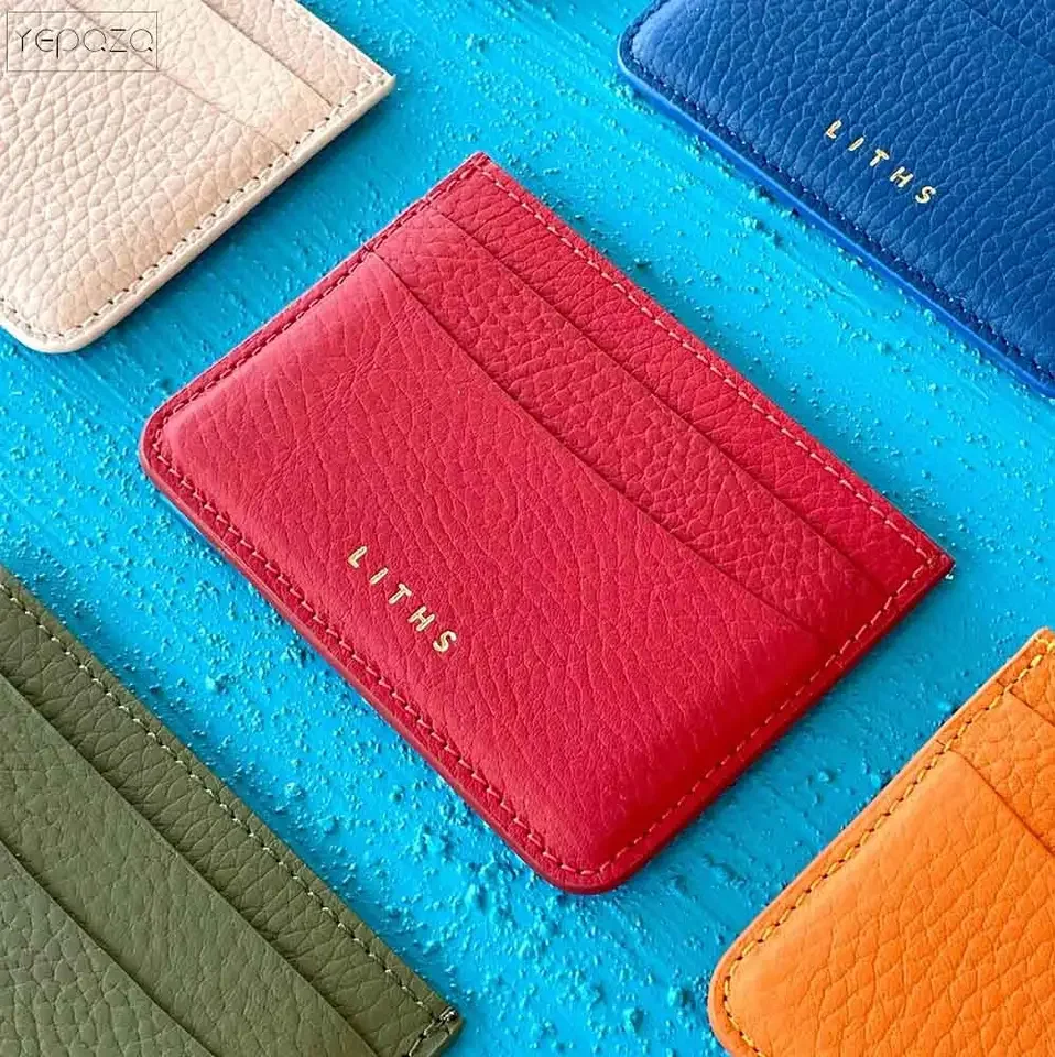 Sanchuan Custom Logo Slim Leather Card Holder Premium Pu Leather