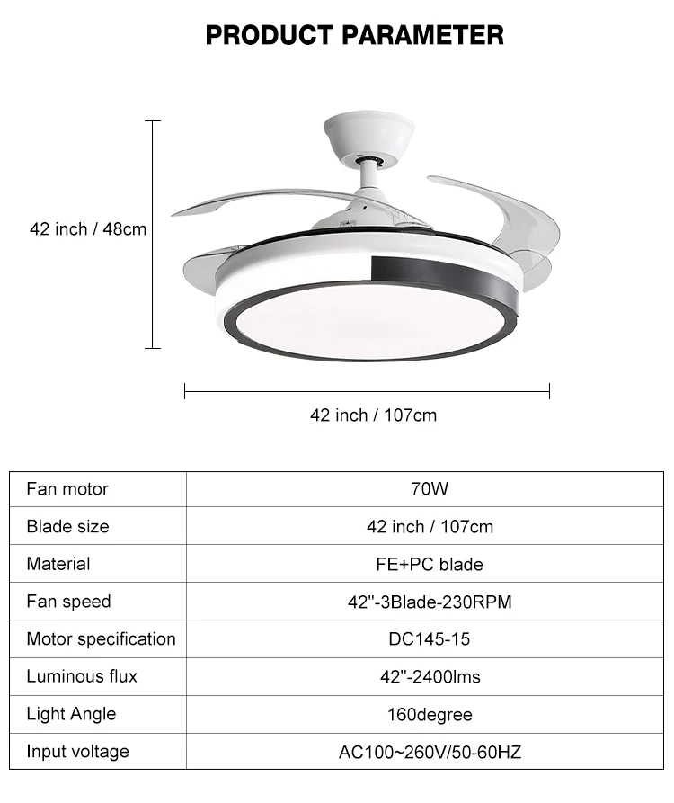 Blades Mute Motor, 42Inch, LED, Ceiling - detail 4