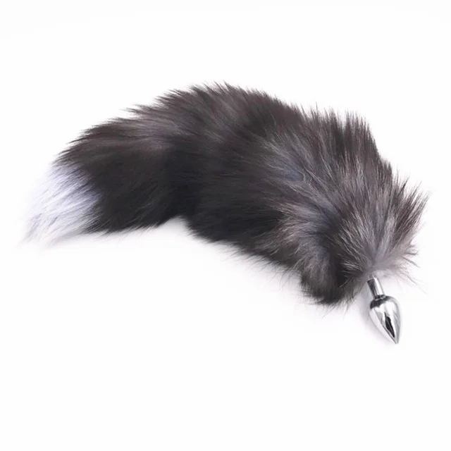 Funny False Fox Tail With Stainless Steel Plug Romance Cosplay Game Toy Gifts 