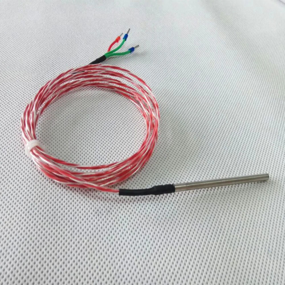 PT100/PT1000 6*80mm probe 1m PTFE cable  pt100 temperature sensor with needle type plug WZP-035