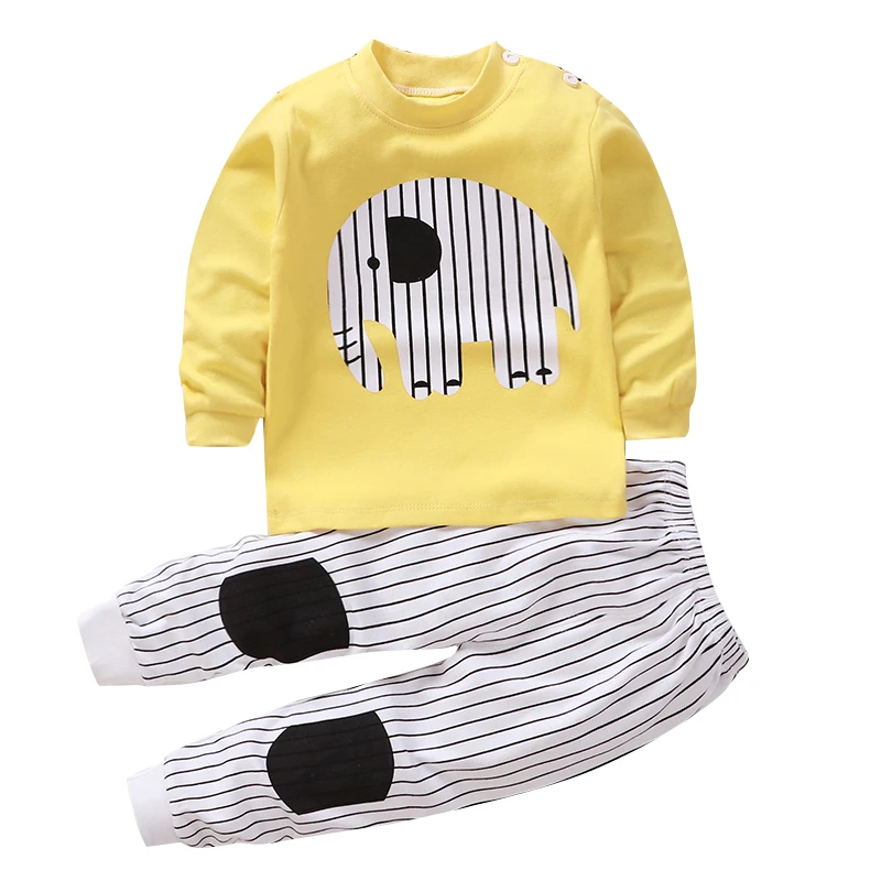 

Children's cotton long Johns suit men's and women's pyjamas cartoon baby underwear wholesale