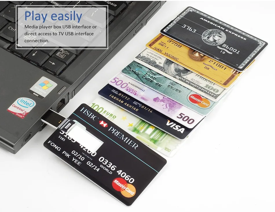 Customized Logo Pattern Business Credit Card Shaped 64gb Usb Storage Usb Hard Flash Driver Drive - ANKUX.COM