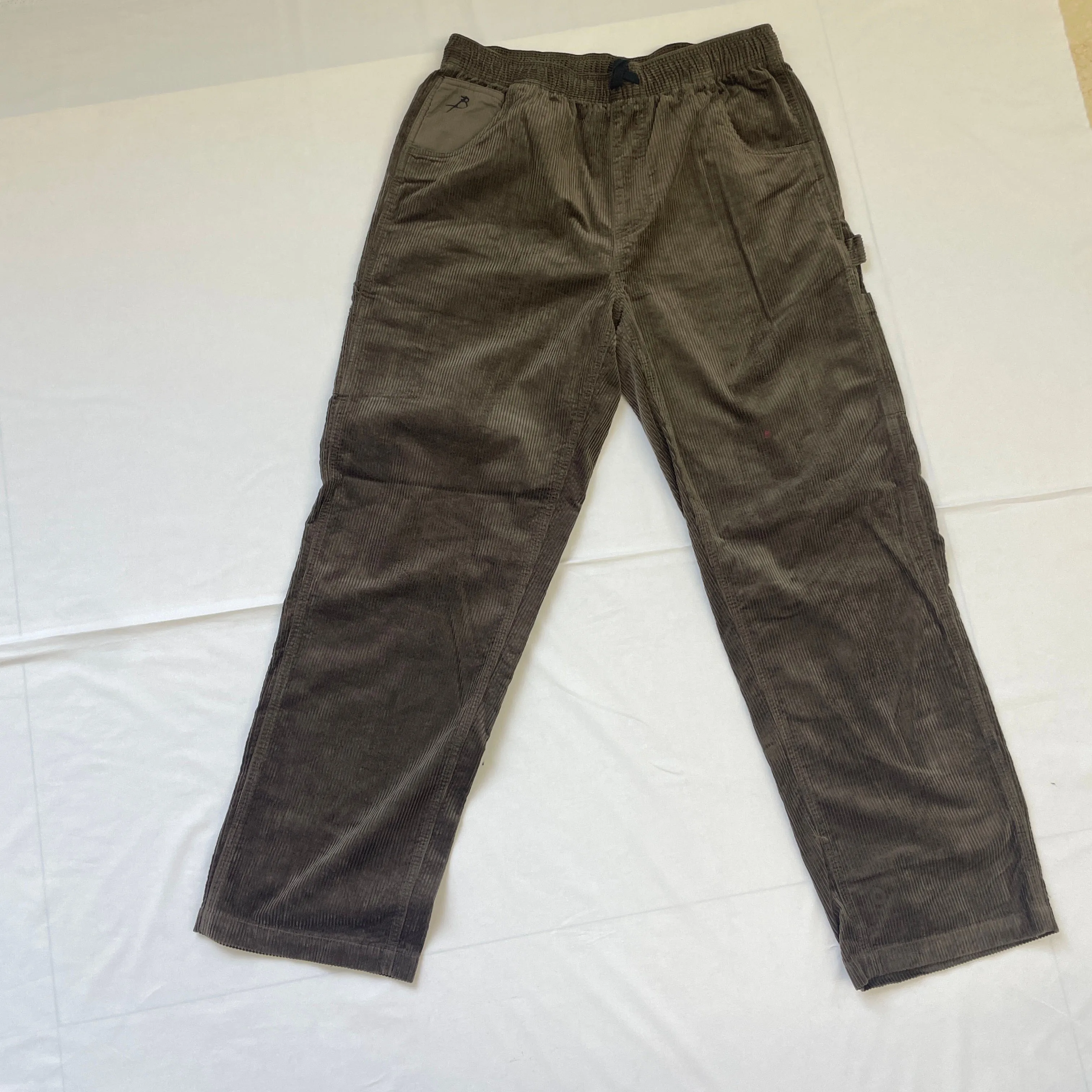 Wholesale OEM Custom Men's Cargo Pants High Quality Baggy Trousers Elastic Tether Multi Pocket Lightweight Polyester Flat factory