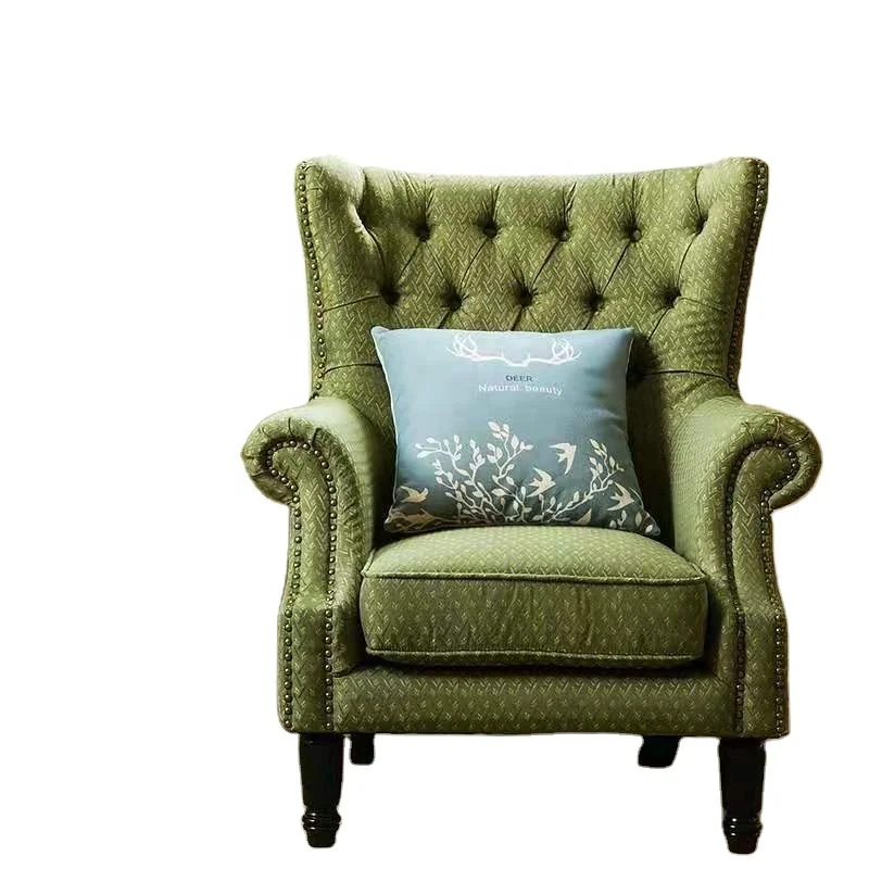 Modern Single Seater Luxury Wing Recliner Sofa Chair Relaxing Wooden Design for Hotel Gym Living Room Leisure details