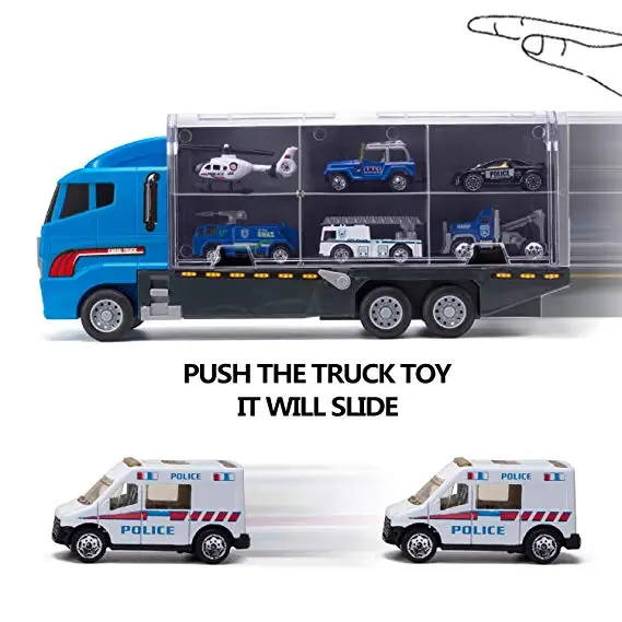 10 In 1 Della Polizia Camion Di Trasporto Mini Die cast Di 10 In 1 Della Polizia Camion Di Trasporto Mini Die cast Di