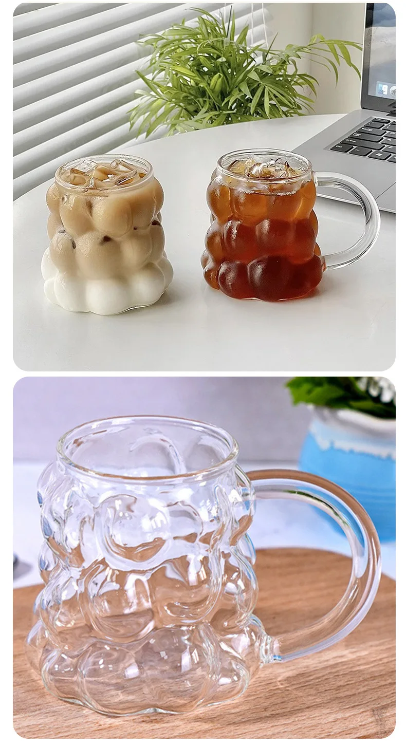 product wholesale creative high borosilicate grape shaped glass cup for coffee tea milk  water household coffee suit-5