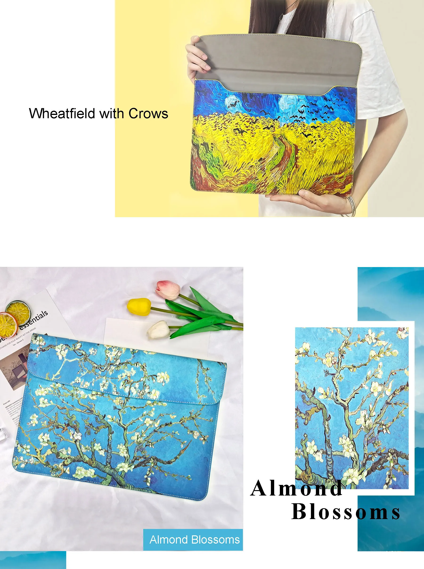 Starry Night Case For Laptop Cover Notebook Bag Zip Case 13 inch Van Gogh Laptop Sleeve Laptop Caring Bag 15 inch Protective Laptop Art Cover Soft Zip Bag 