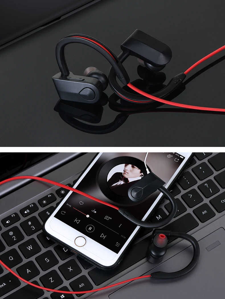 ipx5 防水迷你运动颈带立体声耳机蓝牙无线耳机耳机