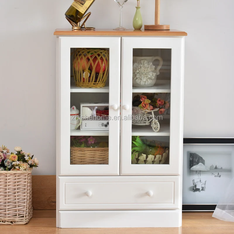 wood storage cabinet with casters
