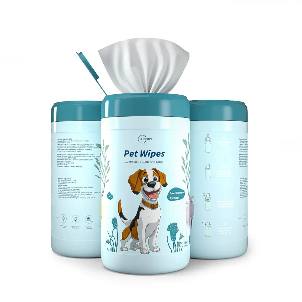 Wholesale Barrel Packaging 120 Pcs Pet Grooming Wet Wipes Soft Non