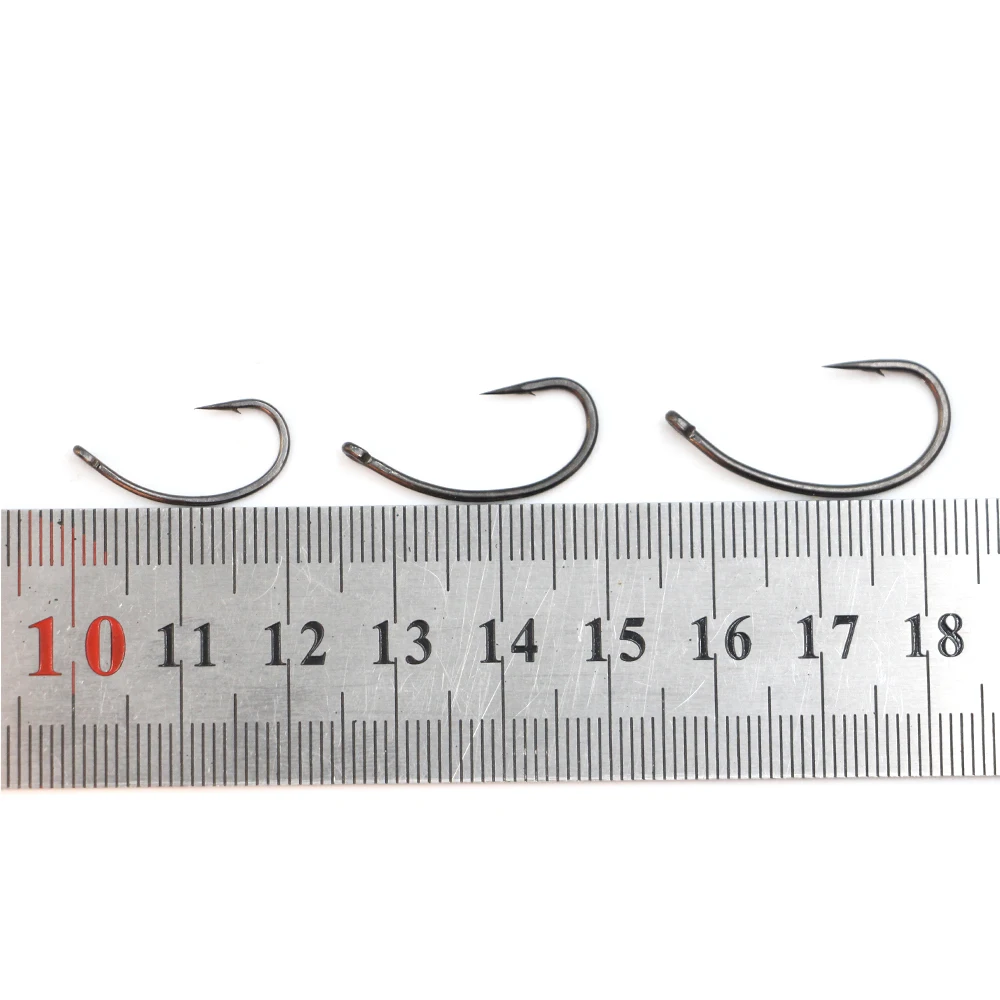 carp fishing hooks size 6 50~100Pcs Barbed/Barbless Fishing Hooks Fly Curved – 9km-dwlife Perfect for anglers who want total control over their setup Barbless Black Carp Fishing Hooks