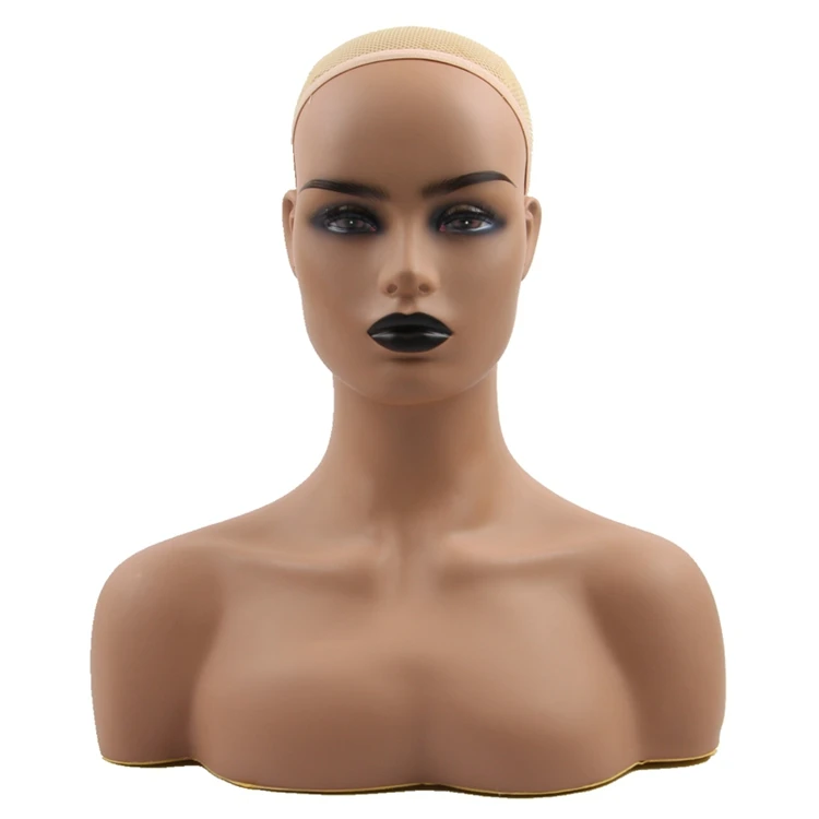 Realistic Half Body Double Shoulder Pvc Training Mannequin Heads For