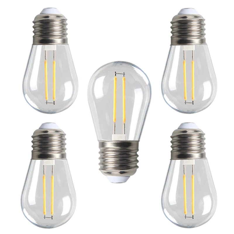 1W 2W S14 Led Edison Light Filament Bulbs Outdoor Medium Base E26 E27