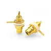 Jingteng Panel Mount Gold Plated RCA Female plug Jack Audio Socket Amplifier Chassis Phono Connector with nut soldering