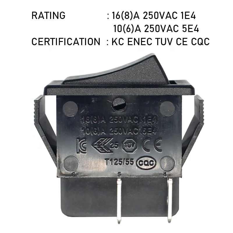 250V 16A Green Light 4pin on off Dpst Rocker Switches - Onegol