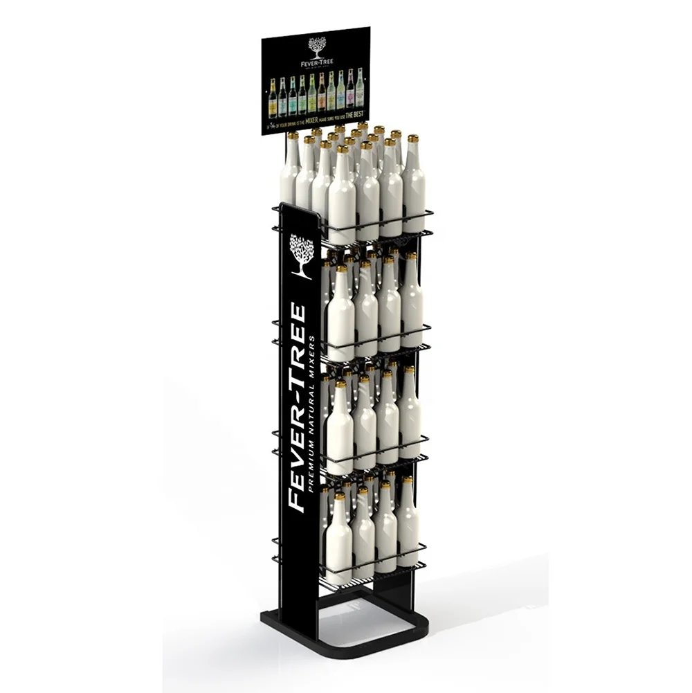 Supermarket Metal Shelf Jams Cans Juice Wine Beer Soda Beverage Drinks