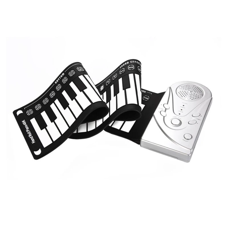 Dropshipping Electric Flexible Soft Key MIDI  Piano Hand Roll 49K Piano Folding  Keyboard  Portable Digital Piano