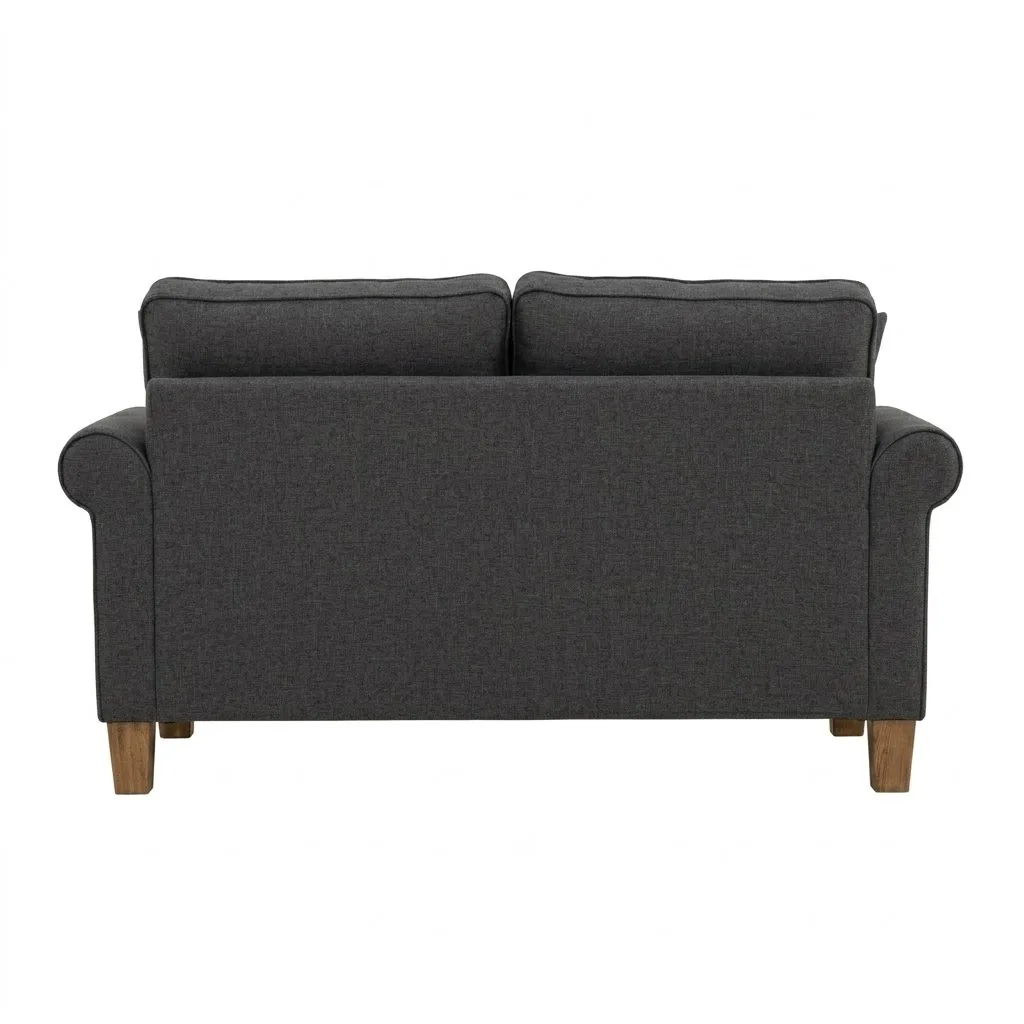 Elegant Grey Fabric IMPALA 2 Seater Sofa Comfortable Modern Loveseat ...