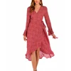 summer women clothing new custom print red casual long sleeve beach sexy women dresses