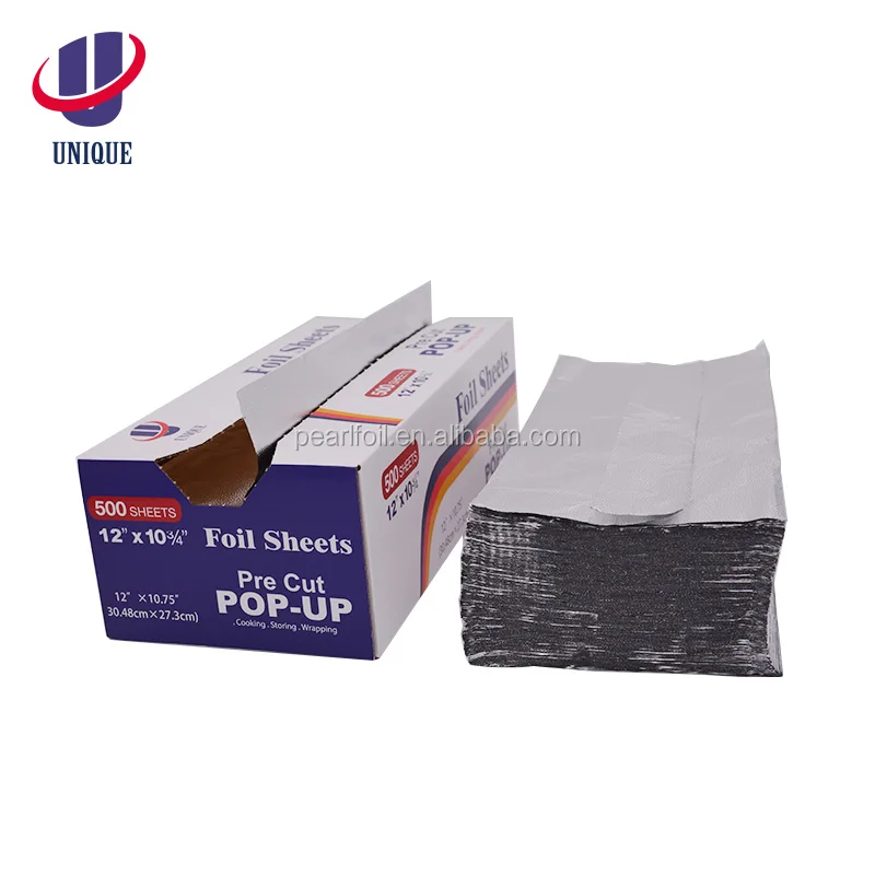 Interfolded Aluminum Foil Sheets, 12 x 10.75, Silver, 500/Box, 6  Boxes/Carton