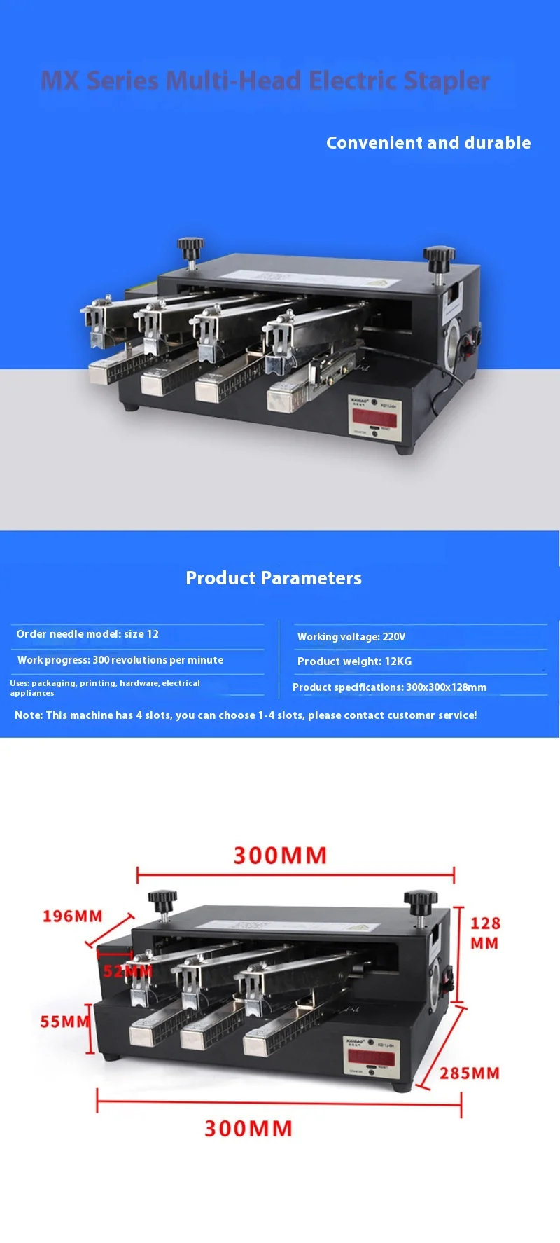 Fast Mini Electric Stapler with Low Power Consumption Double-Ended Chuck Machine for Desktop Riding Nail Stapling Hang Tag